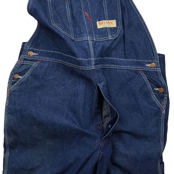 Vintage Big Mac Workwear Denim Bib Overalls Mens 45 Coveralls Jeans - Picture 12 of 13